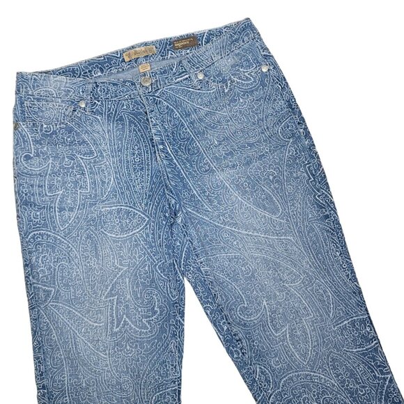 Nine West Vintage America Collection Matchstick Skinny Jeans Sz 12 Paisley Print - Picture 4 of 4